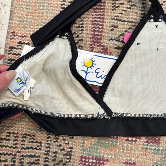 NWT Florence Eiseman Black Swim Suit Bikini Girl’s Bathing Embellished Flower - Picture 7 of 8